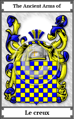Le creux Family Crest Download (JPG)  Book Plated - 150 DPI